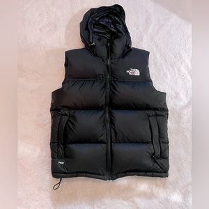 Small north face black drop puffer vest